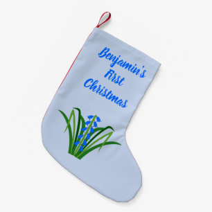 Baby Boy Bluebell Flowers Spring Custom Small Christmas Stocking