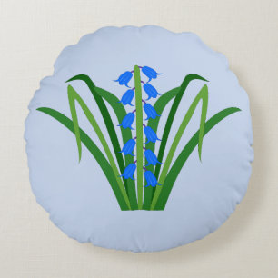 Baby Boy Bluebell Flowers Spring Round Cushion