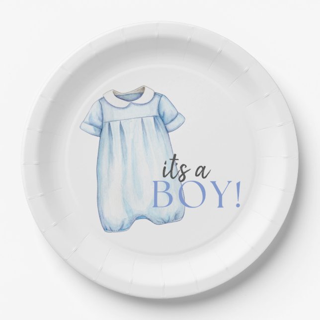 Baby Boy Bubble Paper Napkin Paper Plate (Front)