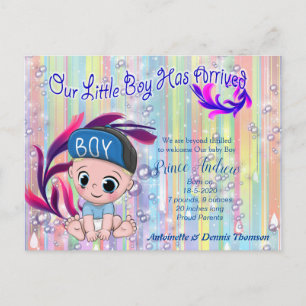 Baby Boy Bubbles & Unicorns Postcard