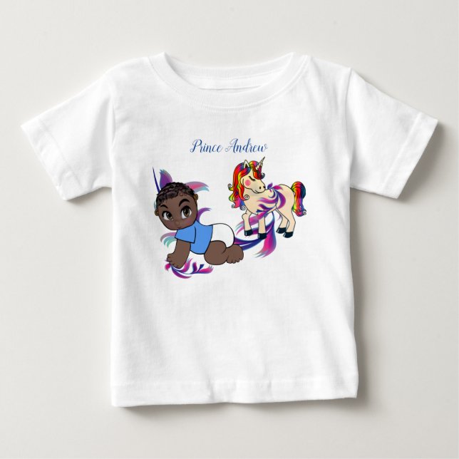 Baby Boy Bubbles & Unicorns T-Shirt (Front)