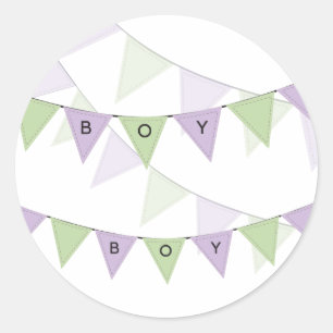 Baby Boy Bunting Banner Cupcake Topper Label
