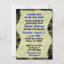 Baby Boy - Camo Themed Baby Shower Invitation