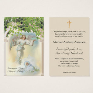 Baby Boy Catholic Funeral Memorial Holy Card -