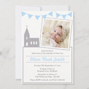 Baby Boy Christening/Baptism Invitation