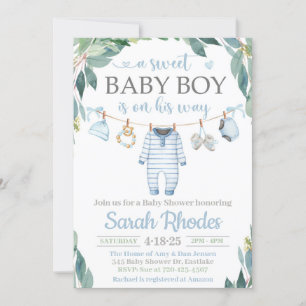 Baby Boy Clothes Baby Shower Invitation