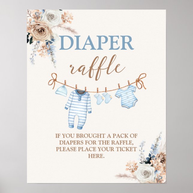 Baby Boy Clothes Diaper Raffle sign (Front)