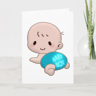 BABY BOY CONGRATULATIONS GREETING CARD