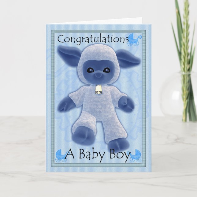 baby boy congratulations, new baby card (Front)