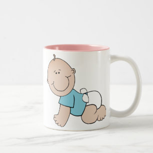 Baby boy crawling, Balloons two-toned ceramic mug