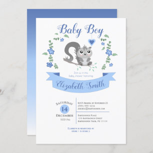 Baby Boy Cute squirrel babyshower Invitation
