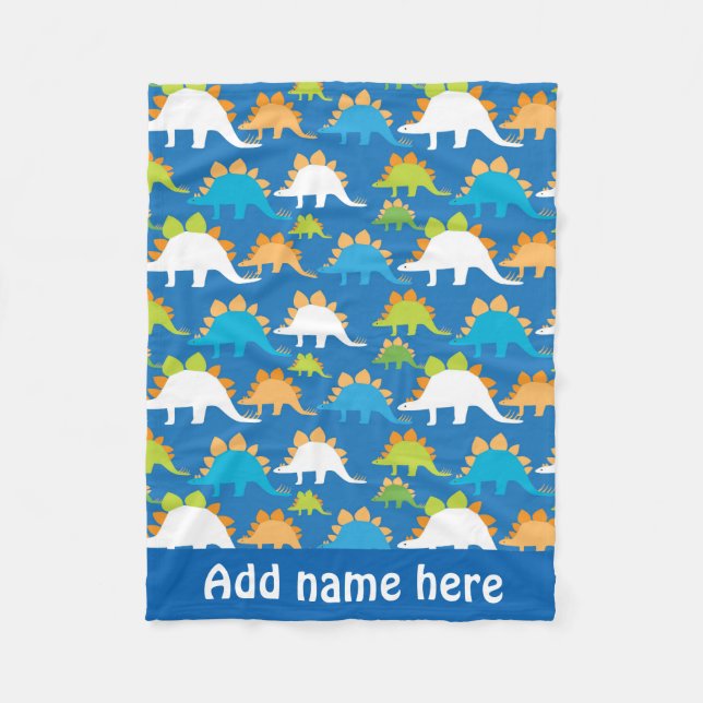 baby boy dinosaur pattern fleece blanket (Front)
