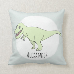 Baby Boy Doodle T-Rex Dinosaur with Name Nursery Cushion