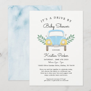 Baby Boy Drive By Baby Shower Invitation
