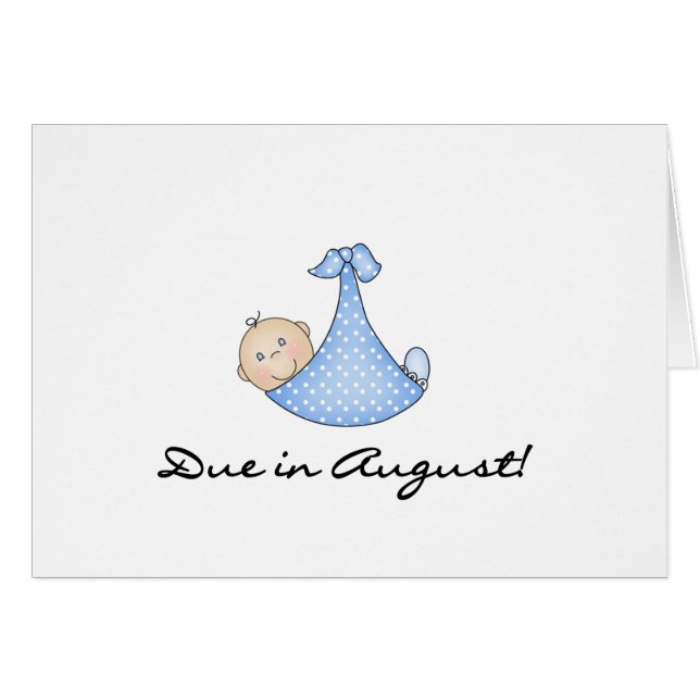 Baby Boy Due in August (Front Horizontal)