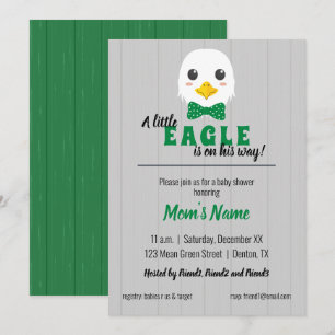 Baby Boy Eagle Green Baby Shower Invitation