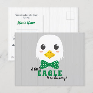 Baby Boy Eagle Green Baby Shower Invitation Postcard