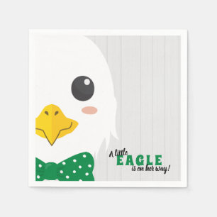 Baby Boy Eagle Green Baby Shower Napkins