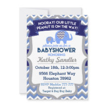 Baby Boy Elephant Baby Shower Invitations