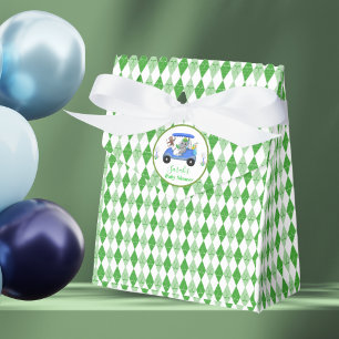 Baby Boy Elephant & Monkey Golf Baby Shower Return Favour Box