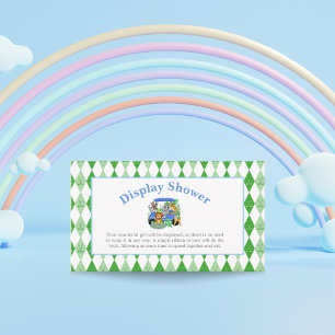 Baby Boy Elephant & Monkey Golf Shower Display  Enclosure Card