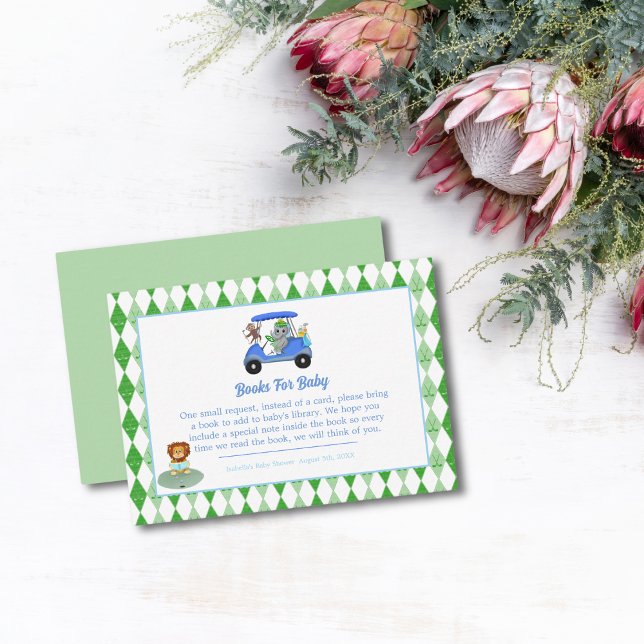 Baby Boy Elephant & Monkey Shower Enclosure Card (Creator Uploaded)