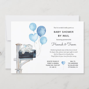 Baby Boy Elephant on Mailbox Shower by Mail Invitation