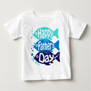 Baby Boy Fathers day Romper with Fish T-Shirt