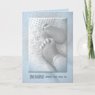 Baby Boy Feet on Blanket Card
