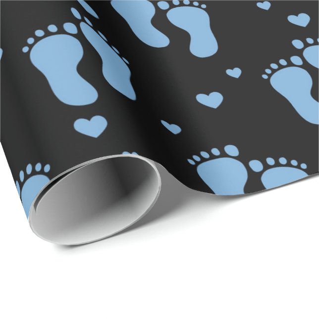 baby boy feet pattern wrapping paper (Roll Corner)