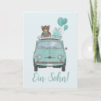 Baby Boy Fiat 500 German Congratulations