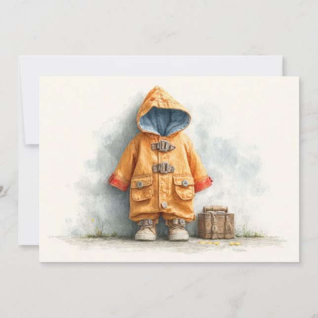 Baby Boy Firefighter 1st Birthday Invitation (Front)