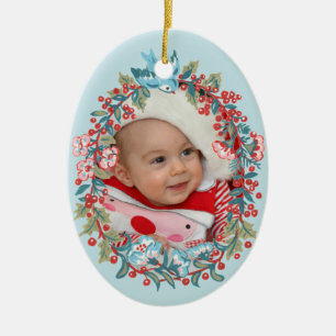 Baby Boy First Christmas 1st Cute Pastel Blue Ceramic Tree Decoration