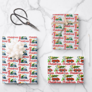 baby boy First Christmas Holiday tiled Wrapping Paper Sheet
