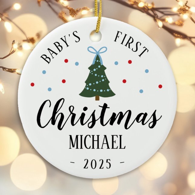 baby boy first christmas ornament blue & green (Creator Uploaded)