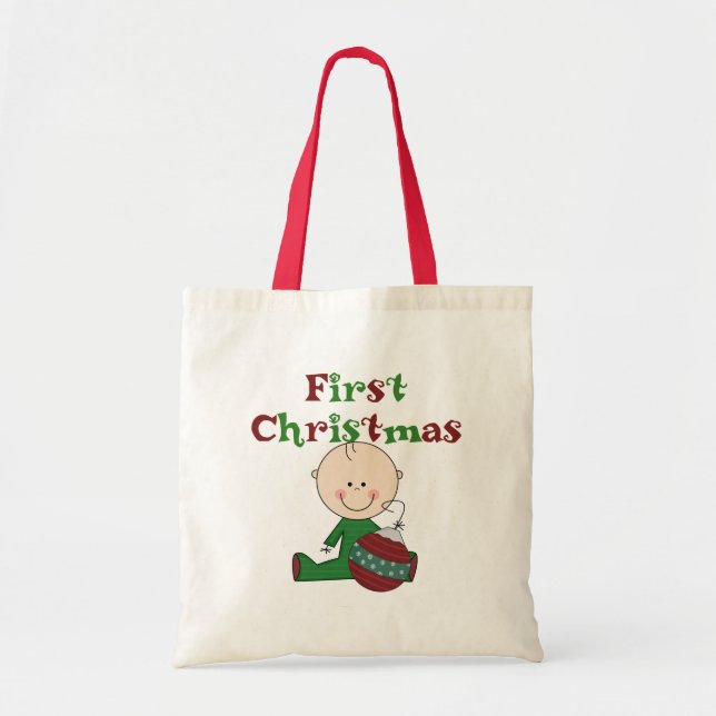 Baby Boy First Christmas Tote Bag (Front)