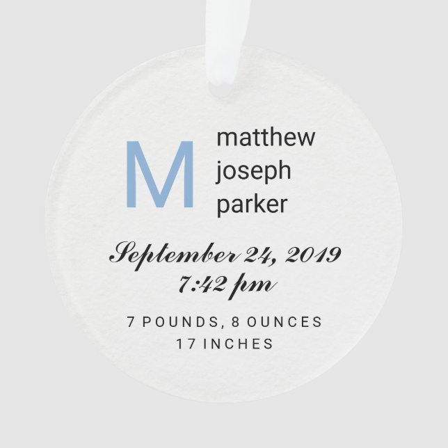 Baby Boy First Christmas with Photo Ornament (Front)