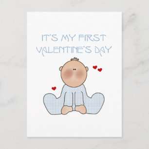 Baby Boy First Valentine's Day Holiday Postcard