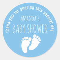 Baby Boy Footprint Baby Shower Blue 