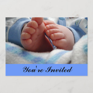 Baby Boy Footprints Baby Shower Invitation