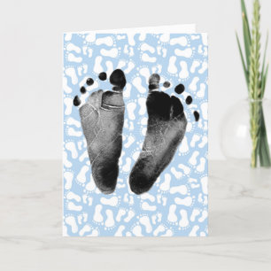 Baby Boy Footprints Card