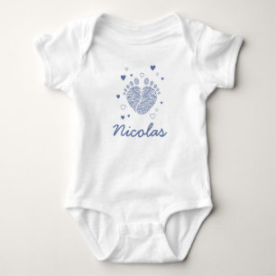 Baby boy footsteps bodysuit
