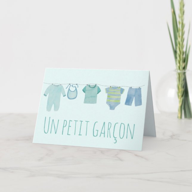 Baby Boy French Congratulations Card (Front)