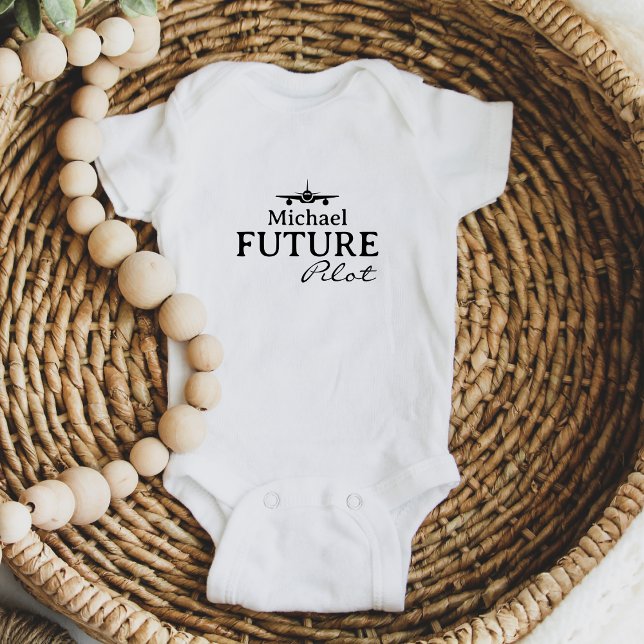 Baby Boy Future Pilot Aeroplane Cute Personalised  Bodysuit (Creator Uploaded)