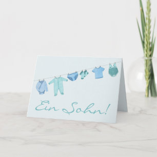 Baby Boy German Congratulations Card