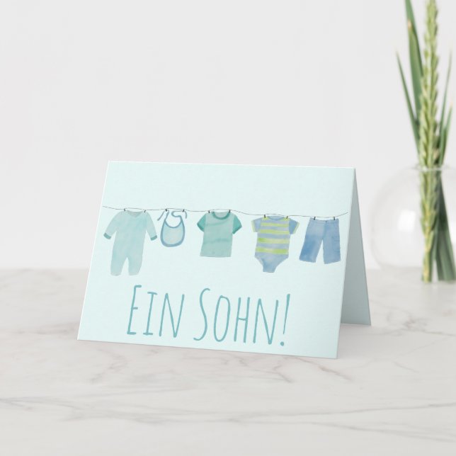 Baby Boy German Congratulations Card (Front)