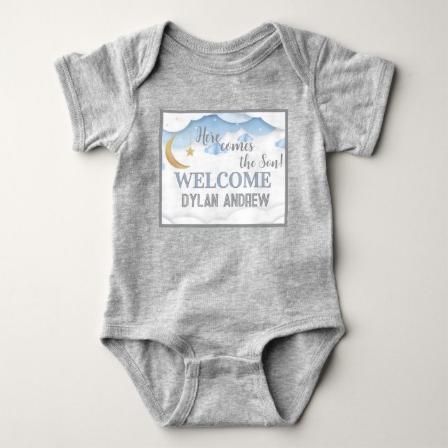 Baby Boy Gift! Welcome him with this Bodysuit (Front)