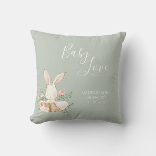 Baby Boy Girl Name Sage Script Love Keepsake Cushion