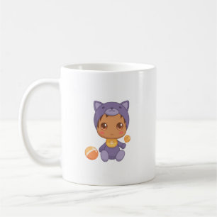 Baby Boy Girl Purple Cat Jumpsuit Coffee Mug