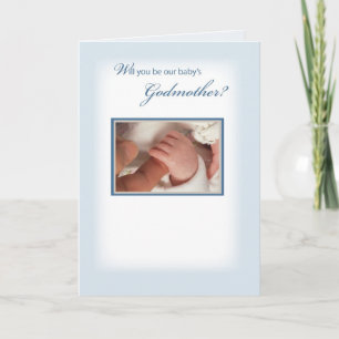 Baby Boy Godmother Invitation